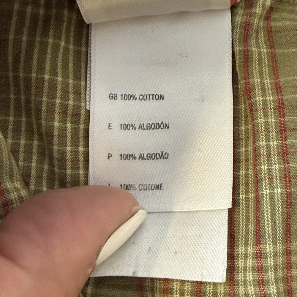 The North Face Ambush Short-Sleeve Shirt Large Olive Green Plaid Outdoor Casual